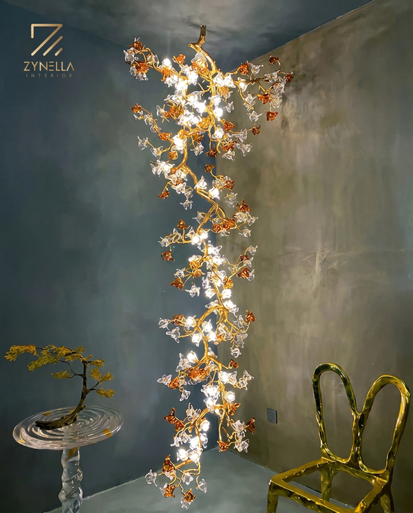 Zynella Willow Branch Modern Crystal Chandelier