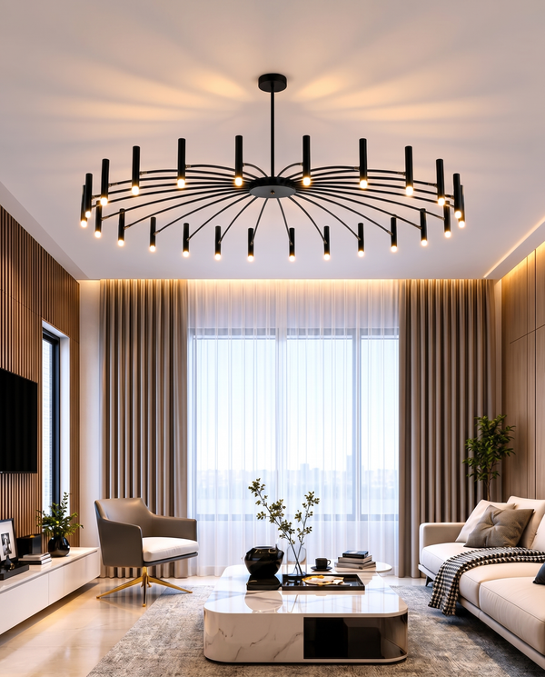Zynella "Astra" Nordic Luxury Pendant: Adjustable Designer Chandelier