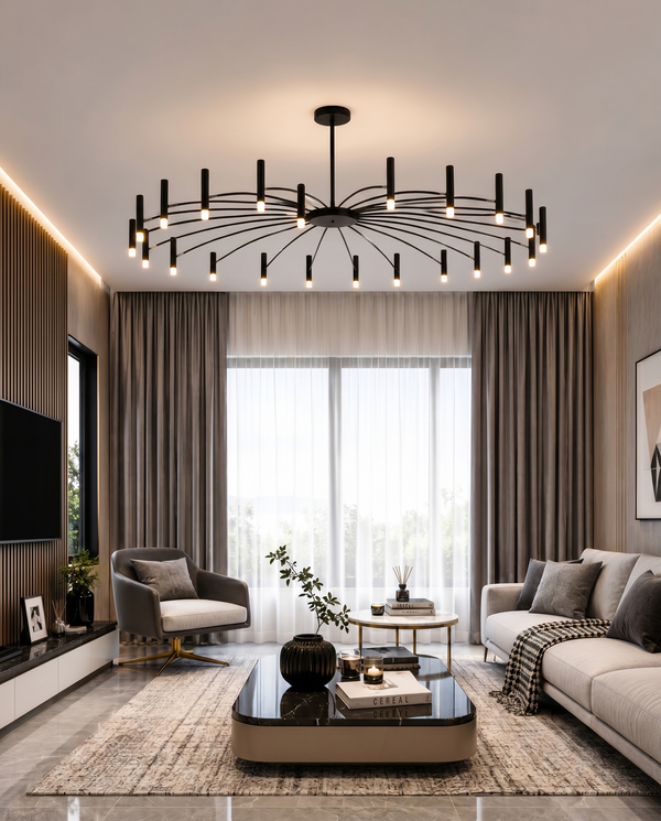 Zynella "Astra" Nordic Luxury Pendant: Adjustable Designer Chandelier