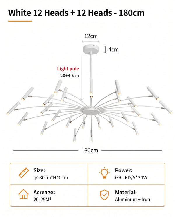 Zynella "Astra" Nordic Luxury Pendant: Adjustable Designer Chandelier