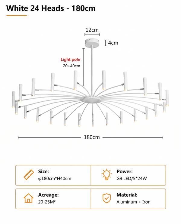 Zynella "Astra" Nordic Luxury Pendant: Adjustable Designer Chandelier