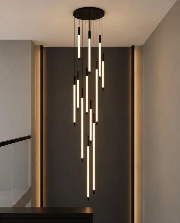 Zynella Apex: Grand Loft & Staircase LED Chandelier