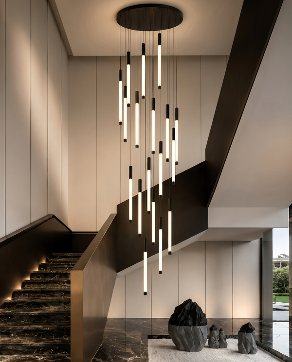 Zynella Apex: Grand Loft & Staircase LED Chandelier