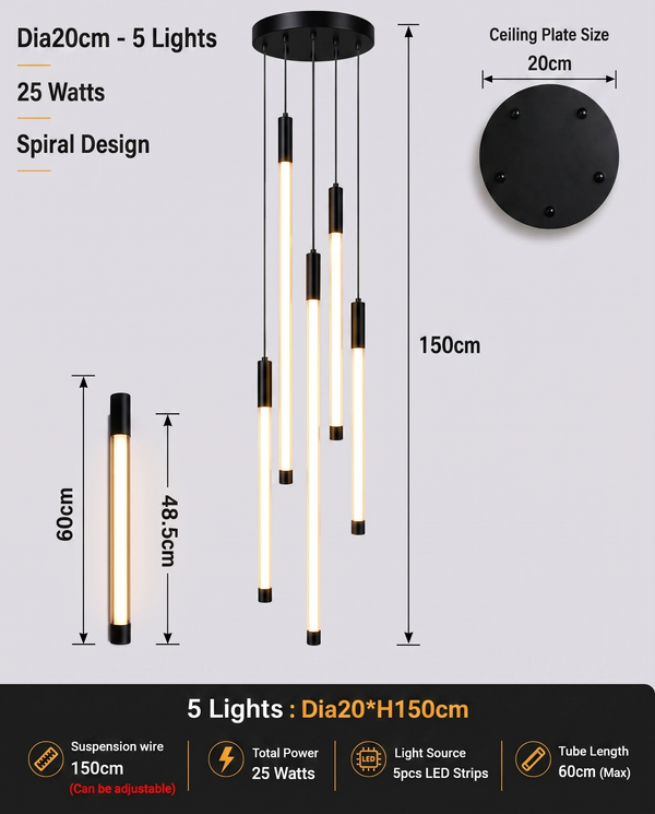 Zynella Apex: Grand Loft & Staircase LED Chandelier