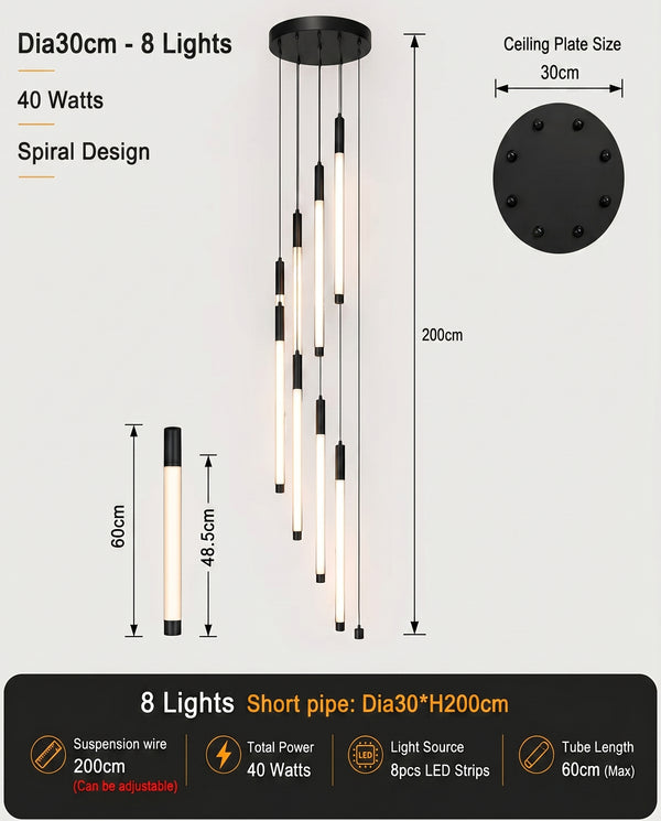 Zynella Apex: Grand Loft & Staircase LED Chandelier