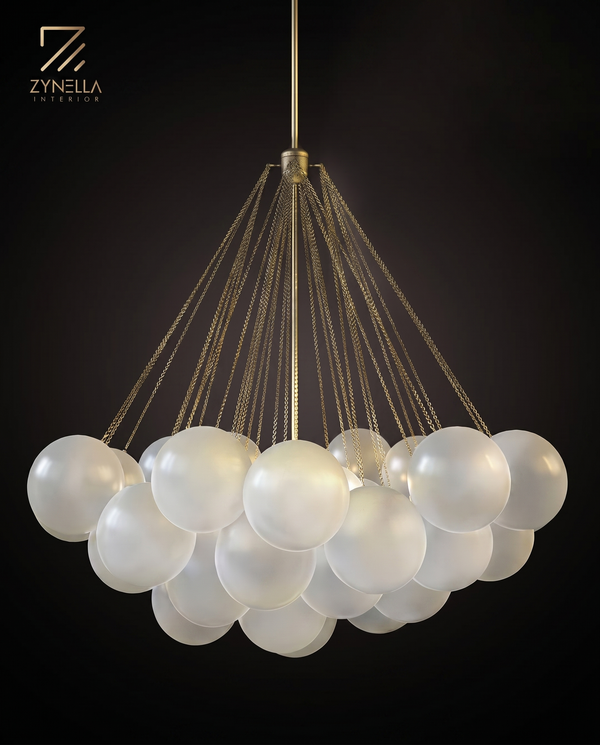 Zynella Frosted Ball Chandelier