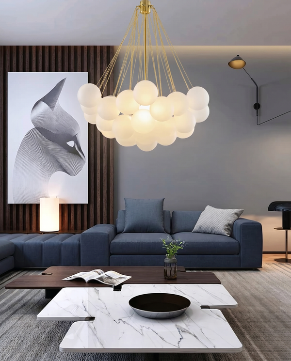 Zynella Frosted Ball Chandelier
