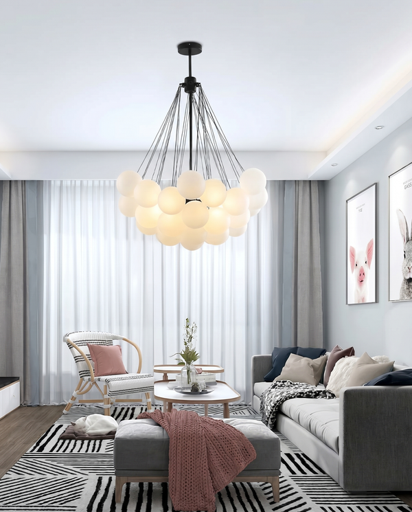 Zynella Frosted Ball Chandelier