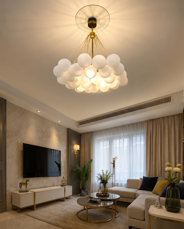 Zynella Frosted Ball Chandelier
