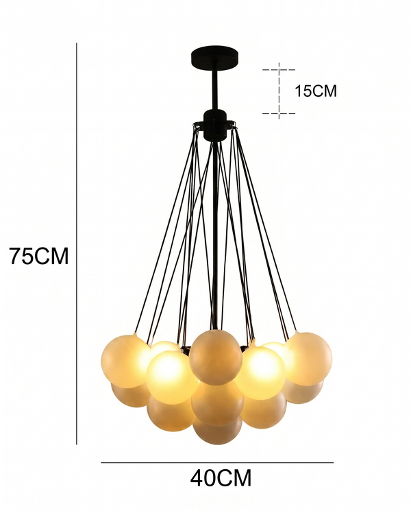 Zynella Frosted Ball Chandelier