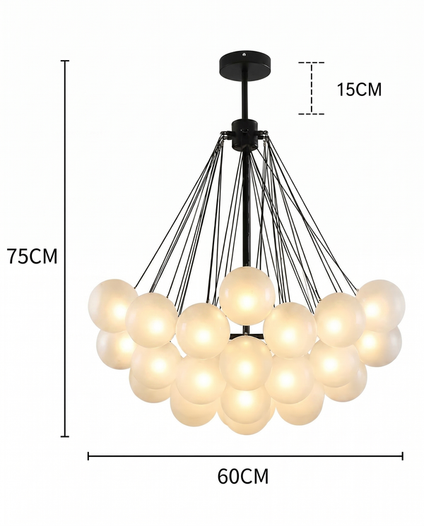 Zynella Frosted Ball Chandelier