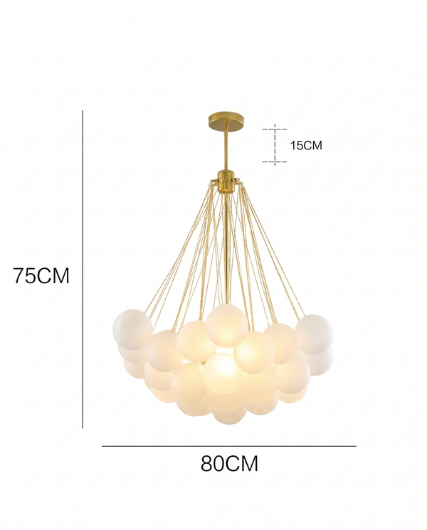 Zynella Frosted Ball Chandelier