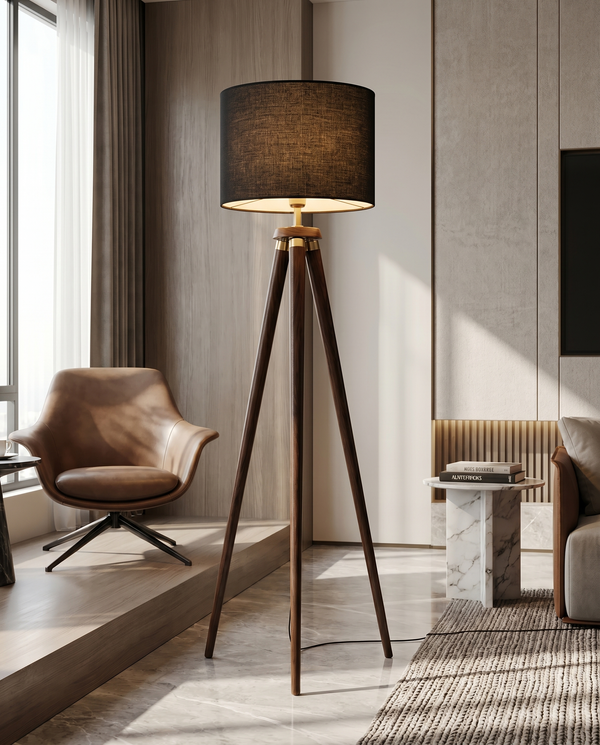 Lillian Wooden Shade Floor Lamp