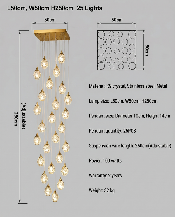 Elodie Spiral Crystal Chandelier