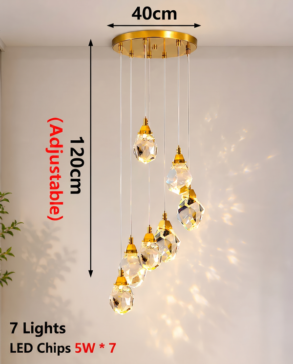 Elodie Spiral Crystal Chandelier