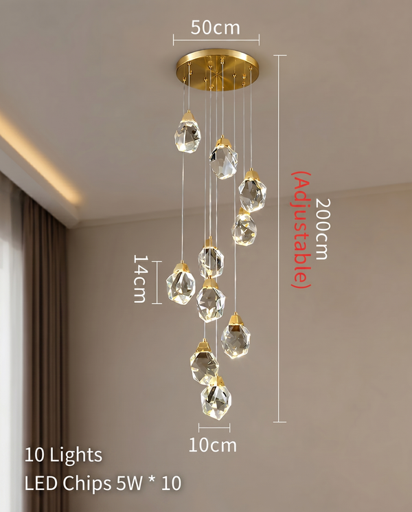 Elodie Spiral Crystal Chandelier