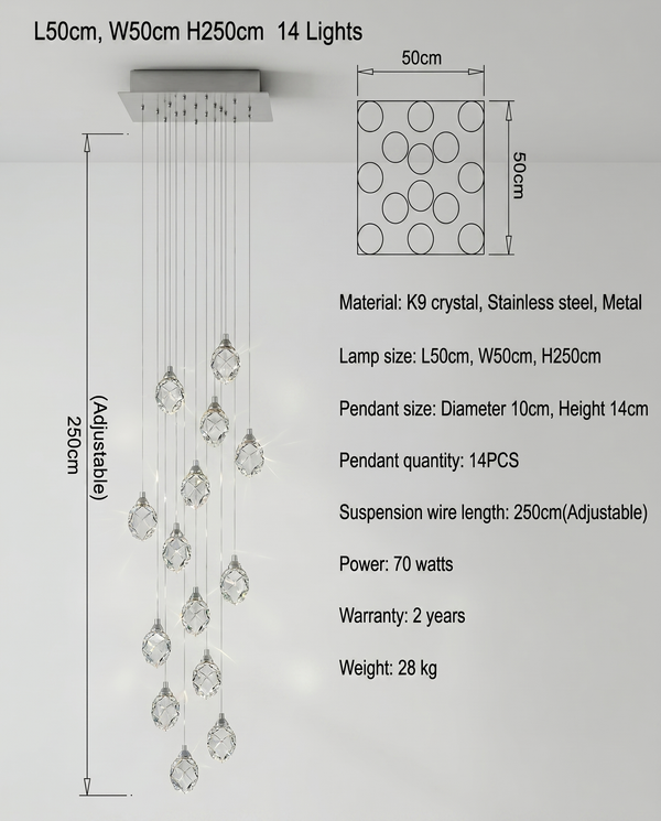 Elodie Spiral Crystal Chandelier