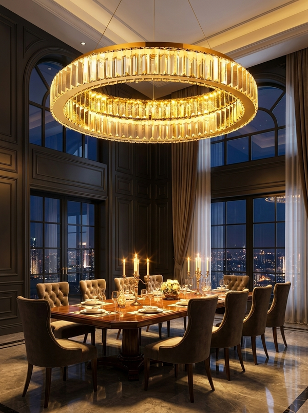 Penelope Modern Gold Ring Chandelier | Zynella Interior