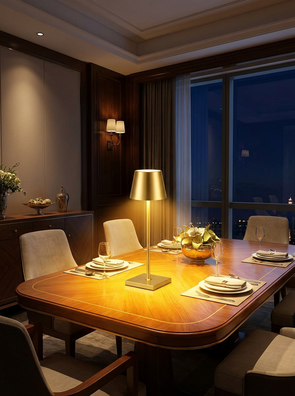Zynella Aurelia: Modern Gold Cordless Table Lamps (Set of 2)