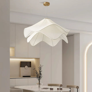 French Fabric Flower Chandelier Modern  Art Deco Inspired Illumination
