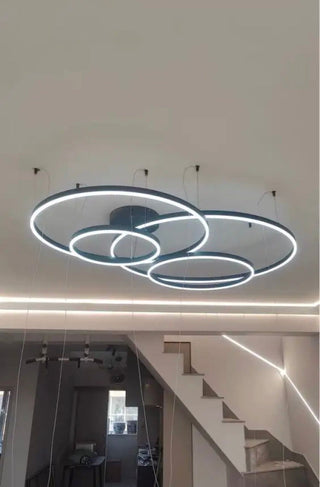 Circular Luna Lamp Modern  Handcrafted Artisan Ceiling Light