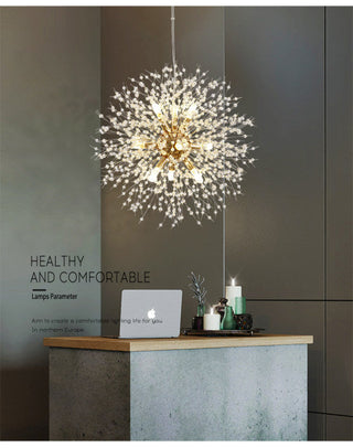 Modern Dandelion Pendant Light Modern  Opulent Multi-Tier Crystal Chandelier