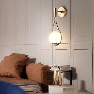 Golden Droplet Lamp Modern  Sculptural Spiral LED Fixture