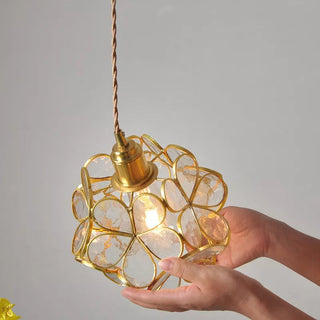 Zynella Flower Glass Pendant Modern  Minimalist Round Flush Mount