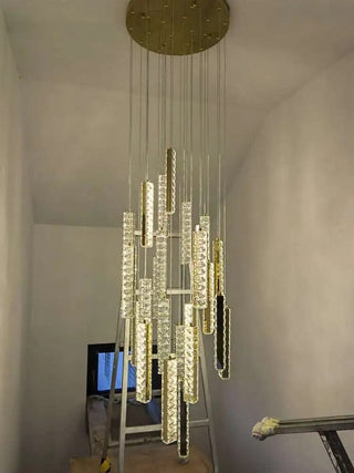 Angelica Chandelier Modern  Sculptural Spiral LED Fixture