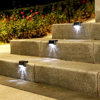 LED Solar Staircase Lights Modern Geometric Design Lamp
