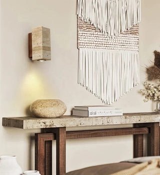 Ebony Travertine Wall Light Modern  Art Deco Inspired Illumination