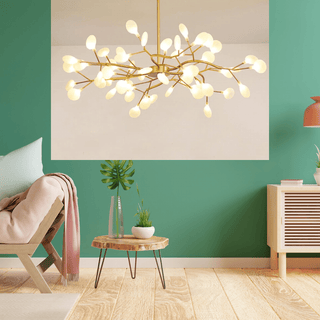Golden Tree Chandelier Modern  Elegant Teardrop LED Pendant