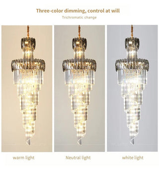 French Empire Chandelier Modern  Sculptural Spiral LED Fixture