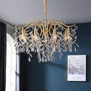 Waltz Crystal Chandelier Artistic Modern  Scandinavian Wooden Accent Light