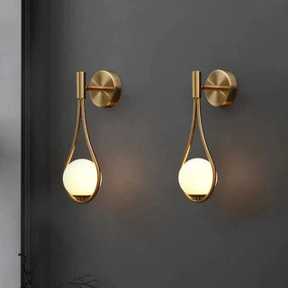 Golden Droplet Lamp Modern  Sculptural Spiral LED Fixture