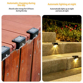 LED Solar Staircase Lights Modern Geometric Design Lamp