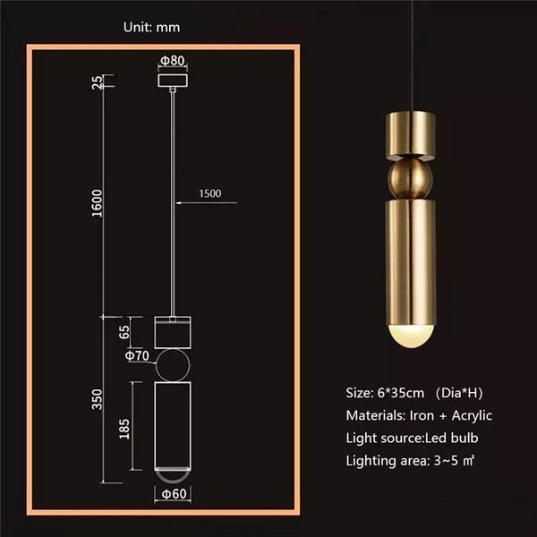 Golden Bullet Ceiling Lights