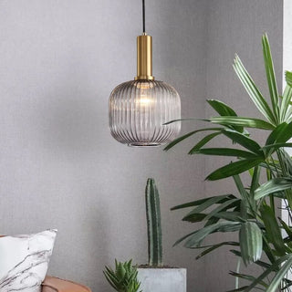 Rosalie Fluted Glass Pendants Opulent Modern Geometric Design Lamp