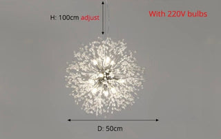 Modern Dandelion Pendant Light Modern  Opulent Multi-Tier Crystal Chandelier