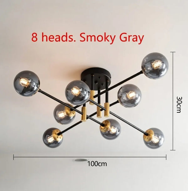 Piccadilly Modern Glass Ball Chandelier Lamp