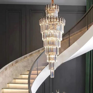 French Empire Chandelier Modern  Sculptural Spiral LED Fixture