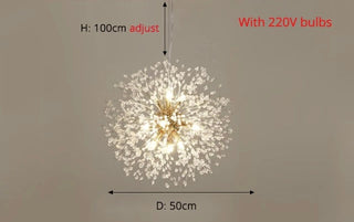 Modern Dandelion Pendant Light Modern  Opulent Multi-Tier Crystal Chandelier