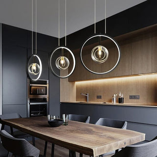 Glass Globe Pendants Modern  Sleek Linear Suspension Light