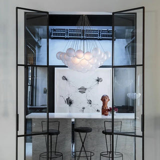 Zynella Frosted Ball Chandelier Modern Geometric Design Lamp