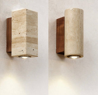 Ebony Travertine Wall Light Modern  Art Deco Inspired Illumination