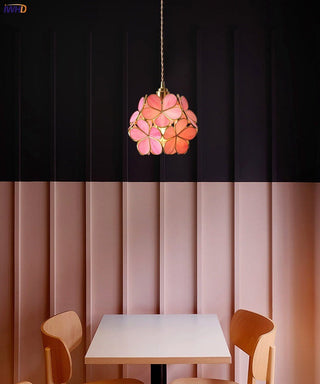 Zynella Flower Glass Pendant Modern  Minimalist Round Flush Mount