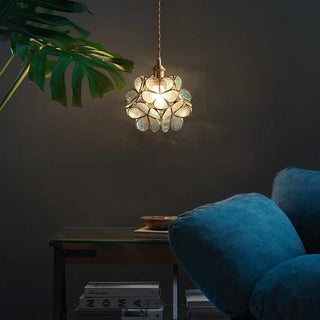 Zynella Flower Glass Pendant Modern  Minimalist Round Flush Mount