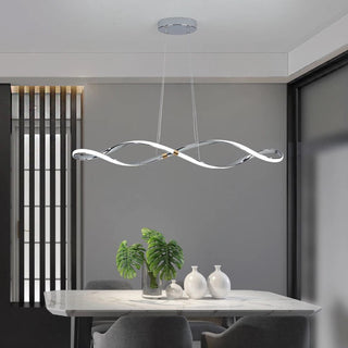 Scandinavian Spiral Artistic Modern  Elegant Teardrop LED Pendant