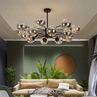 Magic Bean Glass Chandelier Modern  Vintage Brass Accent Lighting
