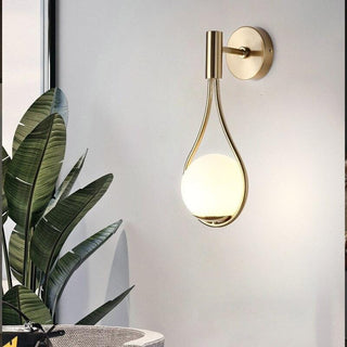 Golden Droplet Lamp Modern  Sculptural Spiral LED Fixture